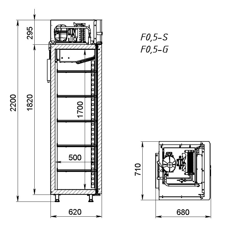 Шкаф морозильный ARKTO F 0.5-SD без канапе