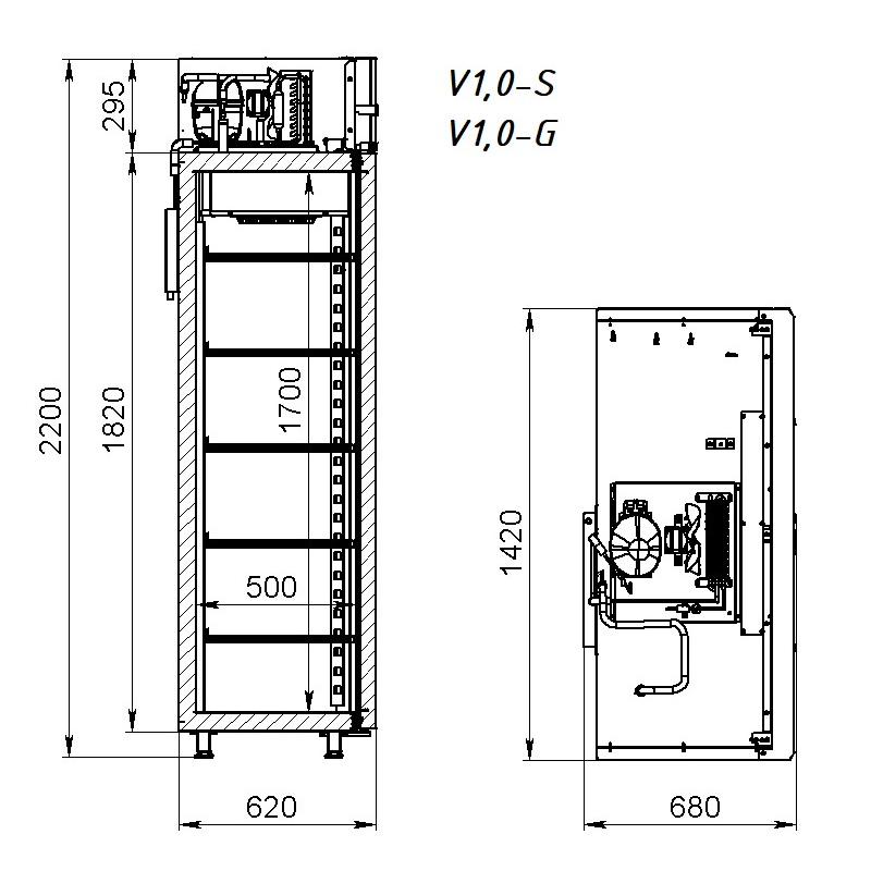 Шкаф холодильный ARKTO V 1.0-SD без канапе