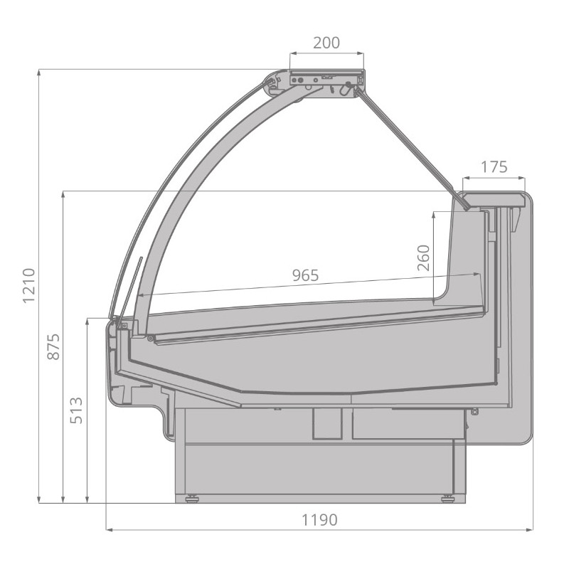 Витрина Brandford AURORA 250 тепловая